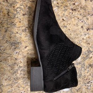 GUC Black Suede Ankle Booties